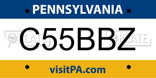 C55BBZ Pennsylvania License Plate