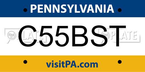 C55BST Pennsylvania License Plate