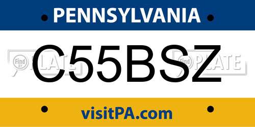 C55BSZ Pennsylvania License Plate