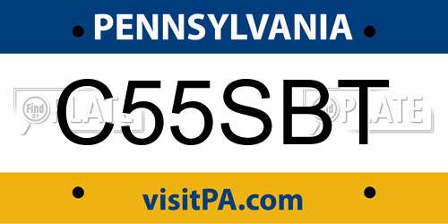 C55SBT Pennsylvania License Plate