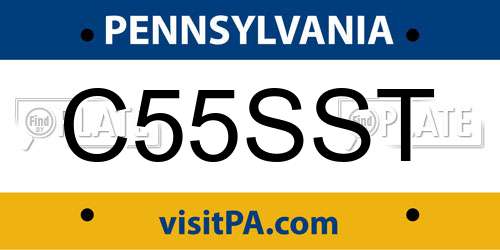 C55SST Pennsylvania License Plate