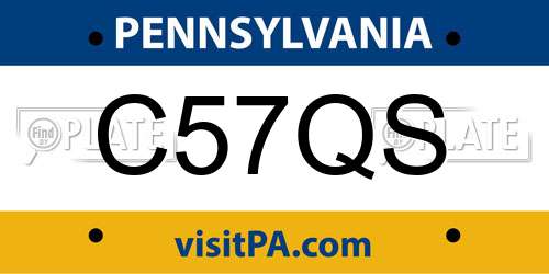 C57QS Pennsylvania License Plate