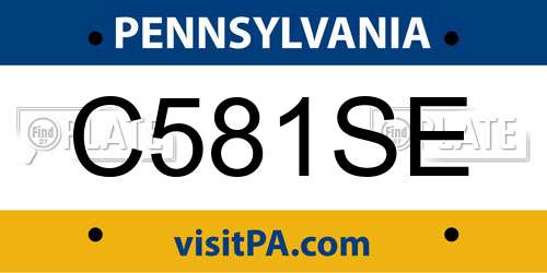 C581SE Pennsylvania License Plate