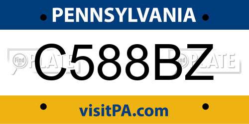 C588BZ Pennsylvania License Plate