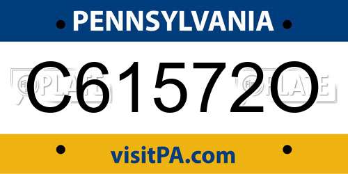 C61572O Pennsylvania License Plate