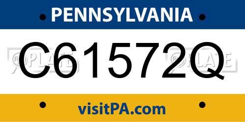 C61572Q Pennsylvania License Plate