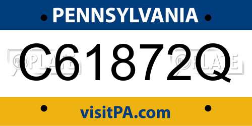 C61872Q Pennsylvania License Plate