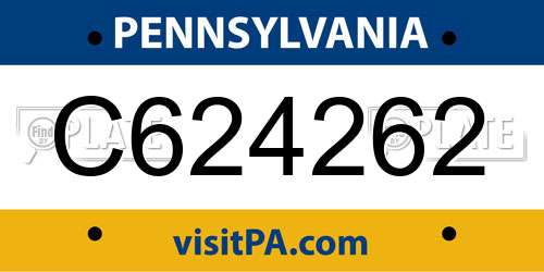C624262 Pennsylvania License Plate