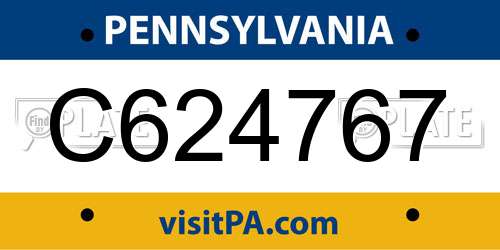 C624767 Pennsylvania License Plate
