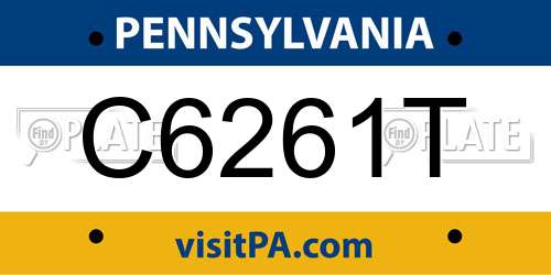 C6261T Pennsylvania License Plate