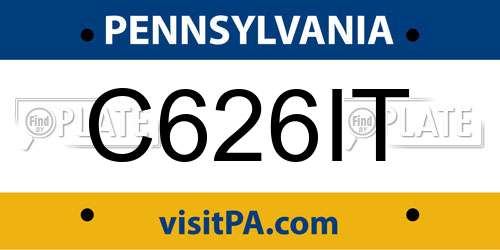 C626IT Pennsylvania License Plate