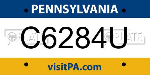 C6284U Pennsylvania License Plate