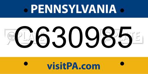 C630985 Pennsylvania License Plate