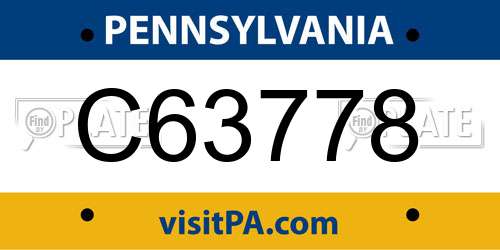 C63778 Pennsylvania License Plate