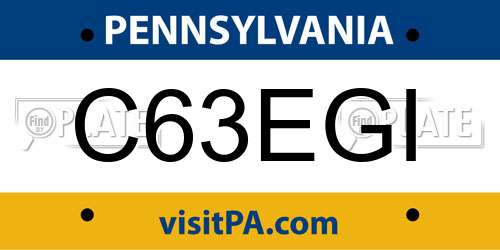 C63EGI Pennsylvania License Plate
