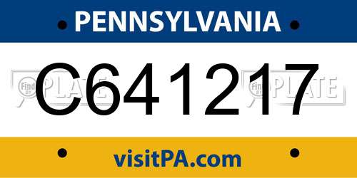 C641217 Pennsylvania License Plate