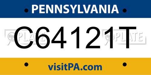 C64121T Pennsylvania License Plate