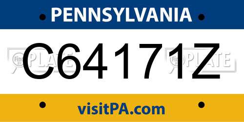 C64171Z Pennsylvania License Plate