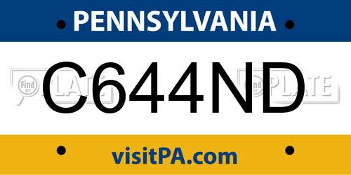 C644ND Pennsylvania License Plate