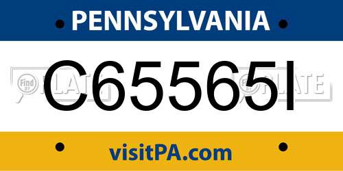 C65565I Pennsylvania License Plate