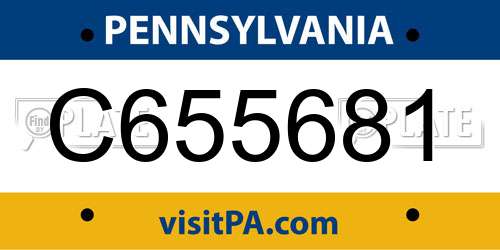 C655681 Pennsylvania License Plate