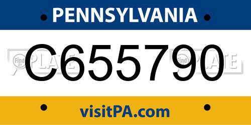 C655790 Pennsylvania License Plate