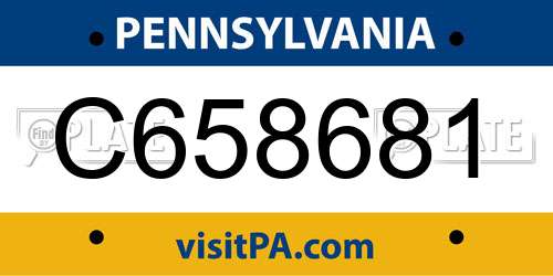 C658681 Pennsylvania License Plate