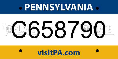 C658790 Pennsylvania License Plate