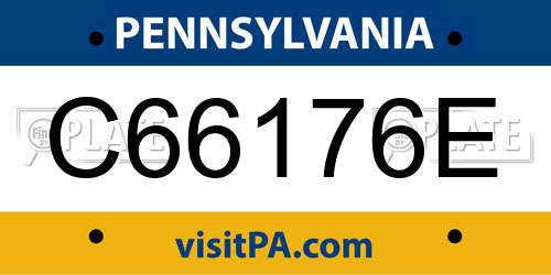 C66176E Pennsylvania License Plate