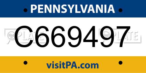 C669497 Pennsylvania License Plate