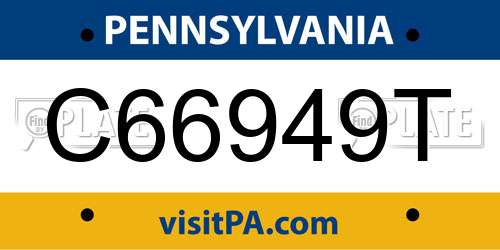 C66949T Pennsylvania License Plate
