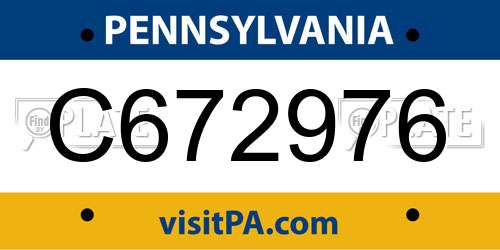 C672976 Pennsylvania License Plate