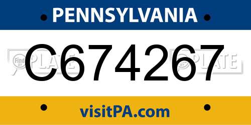 C674267 Pennsylvania License Plate