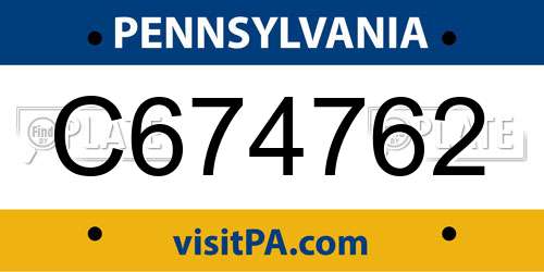 C674762 Pennsylvania License Plate
