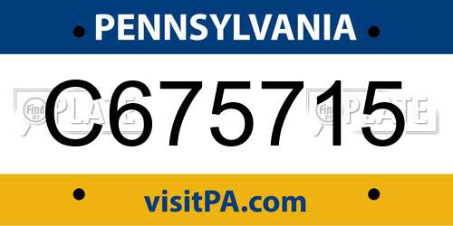 C675715 Pennsylvania License Plate