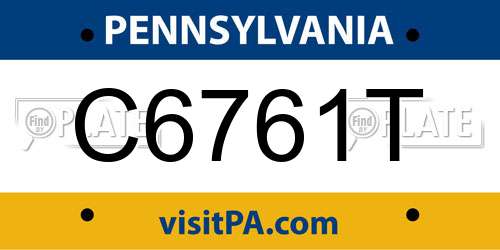 C6761T Pennsylvania License Plate