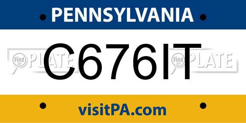 C676IT Pennsylvania License Plate