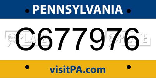 C677976 Pennsylvania License Plate