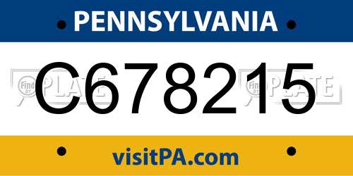 C678215 Pennsylvania License Plate