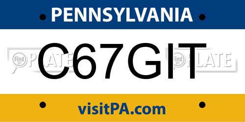 C67GIT Pennsylvania License Plate