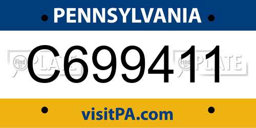 C699411 Pennsylvania License Plate