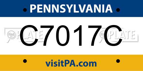 C7017C Pennsylvania License Plate