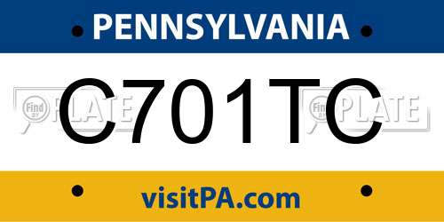 C701TC Pennsylvania License Plate