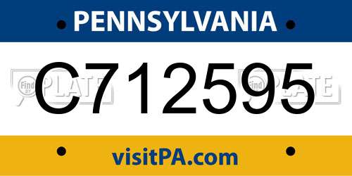 C712595 Pennsylvania License Plate