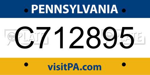 C712895 Pennsylvania License Plate