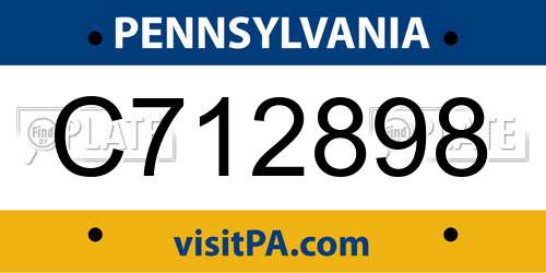 C712898 Pennsylvania License Plate