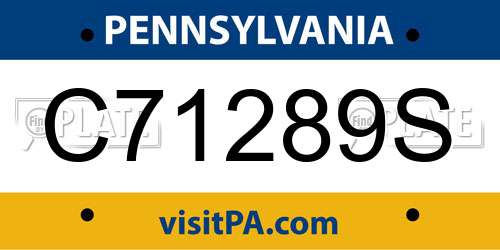C71289S Pennsylvania License Plate