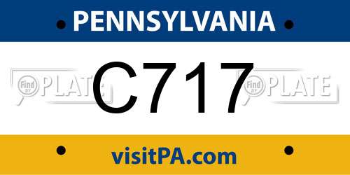 C717 Pennsylvania License Plate