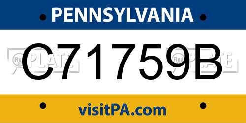 C71759B Pennsylvania License Plate