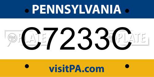 C7233C Pennsylvania License Plate